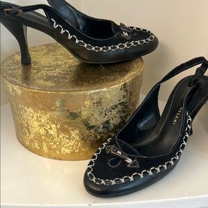 Vaneli Black Slingback Heels